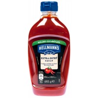 hellmans extra ostrý kečup 485g