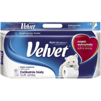 Velvet Soft White 3vrstvý toaletní papír, 8rol...