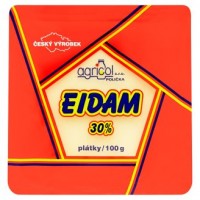 Agricol Eidam 30% polotvrdý sýr plátky 100g