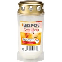 Bispol hřbitovní svíčka bílá s víčkem 140g