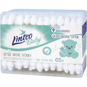 Linteo Baby papírové vatové tyčinky 65ks