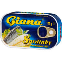 Giana sardinky ve slaném nálevu a rostlinném ol...