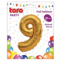 Toro Balónek číslice 9 matně zlatá
