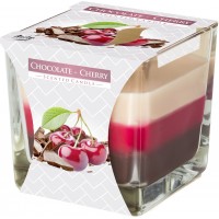 Bispol 3barevná svíčka Cherry - višeň s čoko...