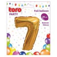 Toro Balónek číslice 7 matně zlatá
