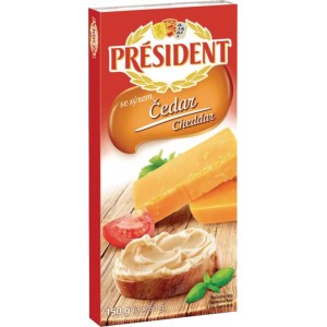 Président Tavený sýr se sýrem Cheddar 150g