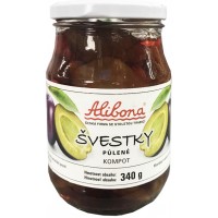 Alibona kompot švestky půlené 340g