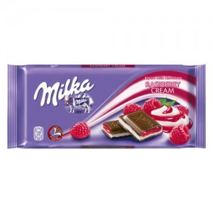 Milka mléčná čokoláda raspberry 100g