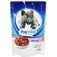 PreVital konzerva kapsička telecí pro kočky 100...