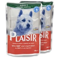 Plaisir Dog kaps hovězí+zelenina 100g