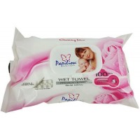 Papilion Vlhčené ubrousky rose s klipem 100ks