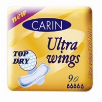 Carin vložky ultra wings top dry 9ks